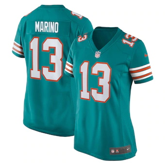 womens nike dan marino aqua miami dolphins retired player j